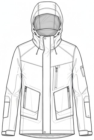 Technical drawing of the Aero 3L Jacket
